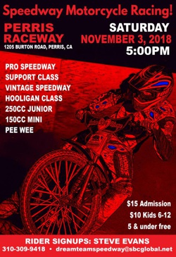 2018 Perris Speedway Summer Flyer